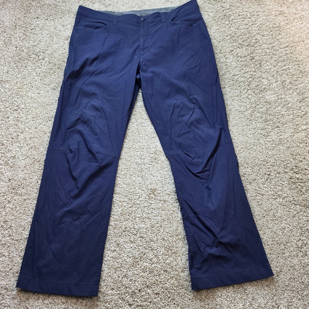 Eddie Bauer Tech Pant Mens 38x30 Navy Blue Nylon Stretch Hiking Gorpcore Outdoor